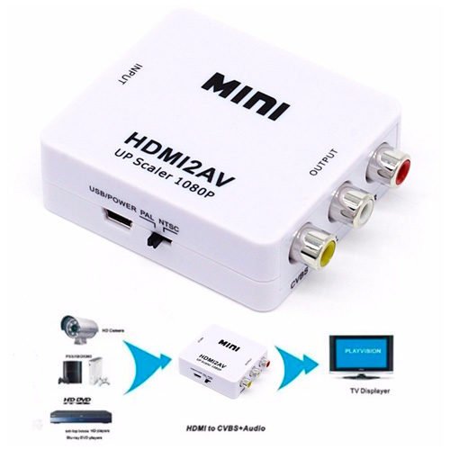 Mini HD Conversor HDMI para AV2 Branco