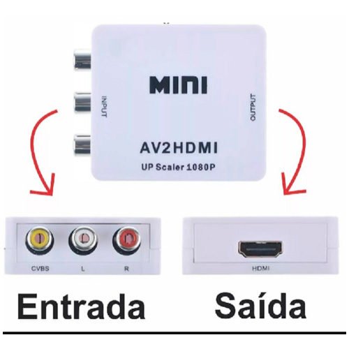 Mini HD Converter AV2 para  HDMI Branco