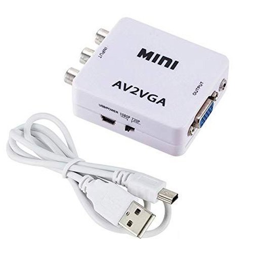 Mini HD Conversor AV2 RCA x VGA Branco