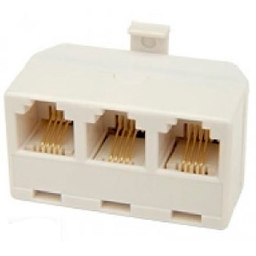 Adaptador Divisor Duplo 1X3 RJ11 Fêmea 6P4C