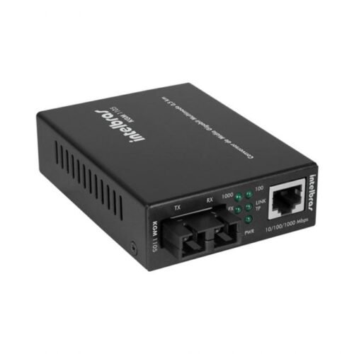 KGM 1105 Conversor de Mídia Gigabit 10/100/1000 Mbps Ethernet Multimodo 0,5km  – Intelbras