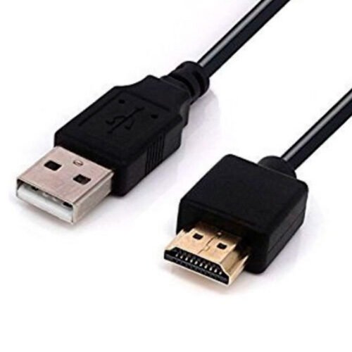Cabo HDMI-Macho x – USB 2.0 Macho  Emborrachado Preto Com 1,5MT
