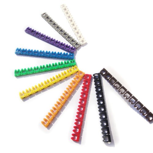 Kit com 100 anilhas coloridas 0 a 9 para fio de 6 mm